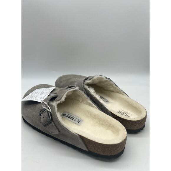 Birkenstock Boston Shearling Stone Coin Suede Leather Men's Size 9 New - Picture 8 of 16
